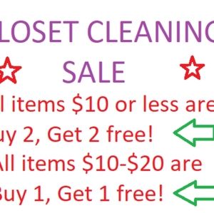 Huge Sale on Most of My Closet!